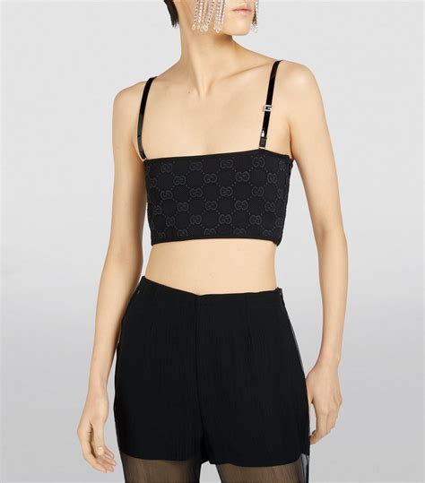 gucci lace black crop|Gucci GG Supreme Lace Top .